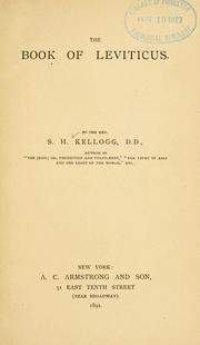 Cover of: The book of Leviticus by Samuel H. Kellogg