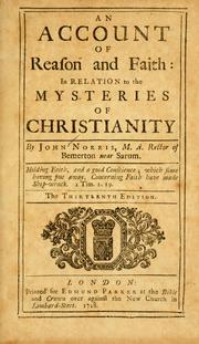 An account of reason and faith by Norris, John