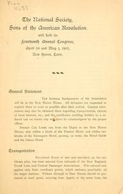 Cover of: Fourteenth annual congress, April 30 and May 1, 1903, New Haven, Conn.