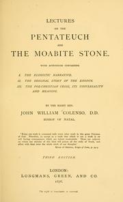 Cover of: Lectures on the Pentateuch and the Moabite stone