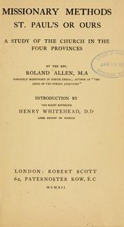 Cover of: Missionary methods by Roland Allen