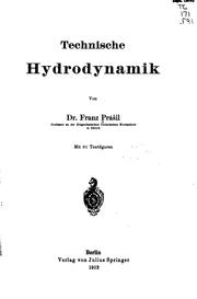 Cover of: Technische Hydrodynamik