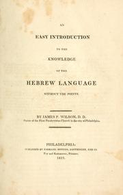 Cover of: An easy introduction to the knowledge of the Hebrew language, without the points.
