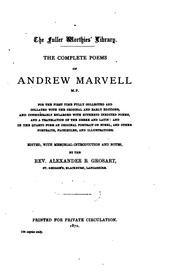 Cover of: The complete works in verse and prose of Andrew Marvell M.P