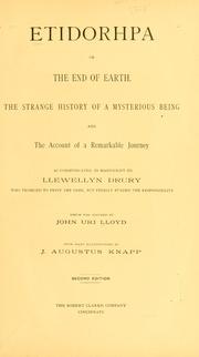 Cover of: Etidorhpa, or, The end of earth by John Uri Lloyd