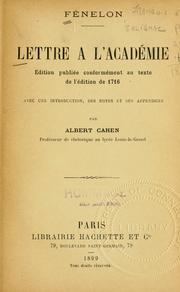 Cover of: Lettre à l'Académie: édition publiée conformément au texte de l'édition de 1716