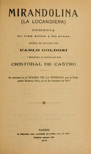 Cover of: Mirandolina by Carlo Goldoni