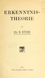 Cover of: Ernst Dürr