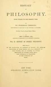 Cover of: history of philosophy from Thales to the present time