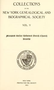 Cover of: Minisink Valley Reformed Dutch Church records by Royden Woodward Vosburgh