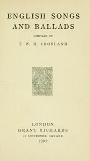 Cover of: English songs and ballads