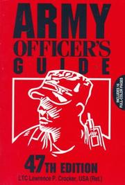 Cover of: Army Officer's Guide (47th ed) by Lawrence P. Crocker