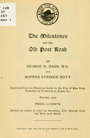 Cover of: The milestones and the old Post road