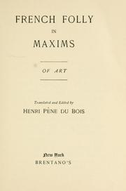 Cover of: French folly in maxims