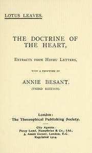 Cover of: doctrine of the heart: extracts from Hindu letters