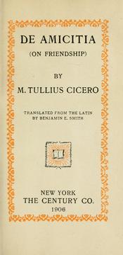 Cover of: De amicitia by Cicero