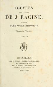 Cover of: Oeuvres complètes. by Jean Racine