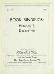 Cover of: Book bindings: historical and decorative.