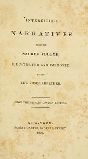 Cover of: Interesting narratives from the sacred volume: illustrated and  improved