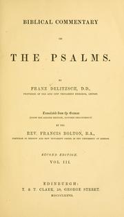 Cover of: Biblical commentary on the Psalms