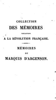 Mémoires du marquis d'Argenson, ministres sous Louis XV by René-Louis de Voyer marquis d'Argenson