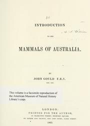Cover of: An introduction to the mammals of Australia