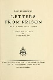 Cover of: Letters from prison: with a portrait and a facsimile