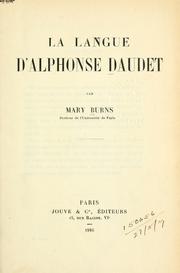Cover of: La langue d'Alphonse Daudet.