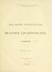 Cover of: Zur ersten entwickelung des braunen grasfrosches.