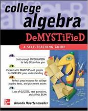 Cover of: College algebra demystified