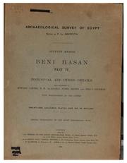 Cover of: Beni Hasan ... by Percy Edward Newberry , George Willoughby Fraser