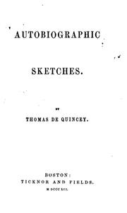 Cover of: Autobiographic Sketches: With Recollections of the Lakes