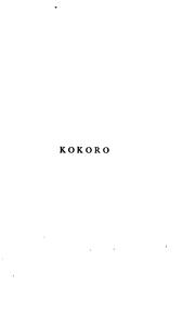 Cover of: Kokoro: Hints and Echoes of Japanese Inner Life