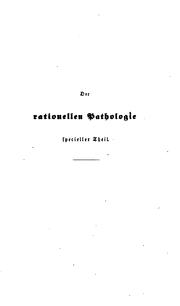 Cover of: Handbuch der rationellen Pathologie