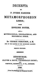Cover of: Decerpta ex ... Metamorphoseon libris, with Engl. notes by G. Ferguson