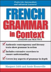 Cover of: French grammar in context: analysis and practice