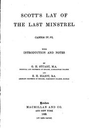 Cover of: Scott's Lay of the Last Minstrel: Cantos I-[vi.]