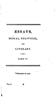 Cover of: Essays and treatises on several subjects by David Hume