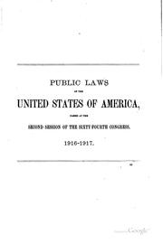 Cover of: Statutes of the United States of America passed at the ... session of the ...
