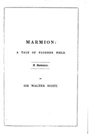Cover of: Marmion: A Tale of Flodden Field by Sir Walter Scott