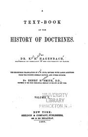 A Text-book of the History of Doctrines by Karl Rudolf Hagenbach , Carl W. Buch, Henry Boynton Smith