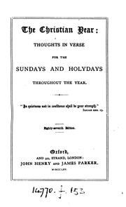 Cover of: The Christian Year: Thoughts in Verse For the Sundays and Holydays Throughout the Year