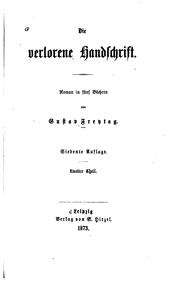Cover of: Die verlorene Handschrift: Roman in fünf Büchern