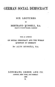 Cover of: German Social Democracy: Six Lectures by Bertrand Russell