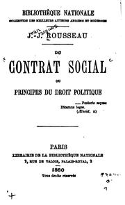 Cover of: Du contrat social ou principes du droit politique by Jean-Jacques Rousseau