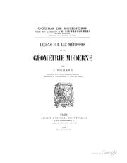 Cover of: Leçons sur les méthodes de la géométrie moderne