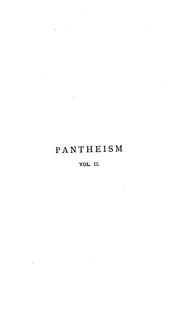 Cover of: General Sketch of the History of Pantheism