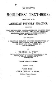 Cover of: West's Moulders' Text-book: Being Pt. II of American Foundry Practice ...