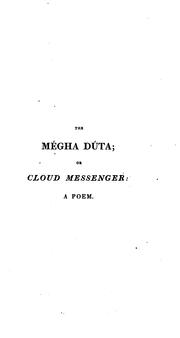 Cover of: The Mégha Dúta by Kālidāsa, Horace Hayman Wilson
