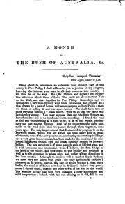 Cover of: A Month in the Bush of Australia: Journal of One of a Party of Gentlemen who ...